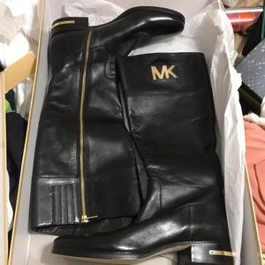 Michael Kors Black knee high leather boots